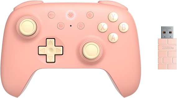 8BitDo Ultimate 2C Wireless Controller for Windows PC and Android, 1000Hz polling rate, Hall effect joystick and Hall trigger, Peach with remappable L4/R4 bumper