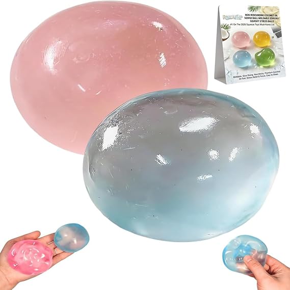 Coconut Oil Squishy Stress Sugar Balls Non-Rebounding Crunchy Squish Ball