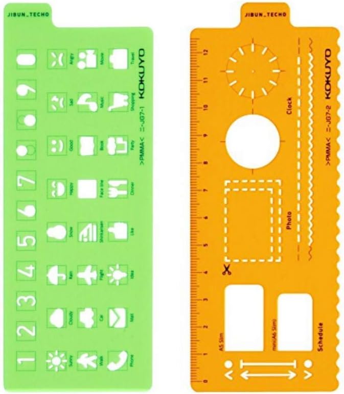 Kokuyo JIBUN_TECHO Goods, Template Stencil, Icon & Plan Version, Shared Size, Japan Import (NI-JG7-1/2)