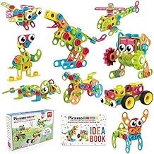 PicassoTiles Building Brick + 250pcs Engineering Kit, 1750pcs 6 Unique Shape, 11 Color Vibrant STEM Mix & Match Sensory Block, STEM Learning Building Block Free IdeaBook Power Drill, Clickable Ratchet