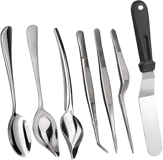 Culinary Specialty Tools, Professional Chef Plating Kit, 7 Piece Stainless Steel Set