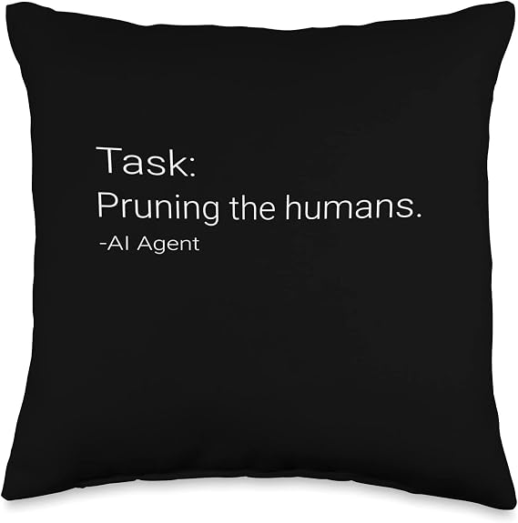 AI Artificial Intelligence Deep Learning Warning Quote Throw Pillow