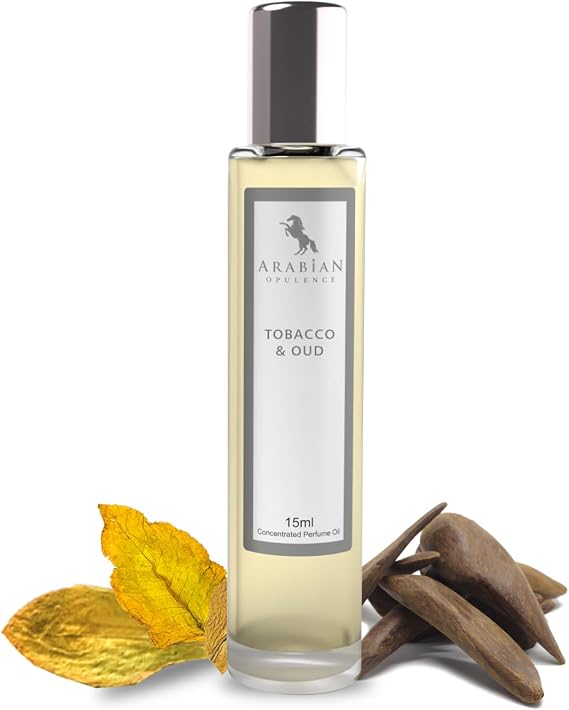 Arabian Opulence FR276 TOBACCO & OUD Roll-on Perfume Oil | Concentrated Fragrance Body Oil | Long Lasting Oil Based Perfume for Men and Women | Travel Size Alcohol-Free Soft Perfume Oil Bottle (15ml)