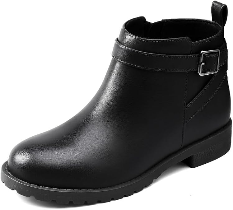 HOMEHOT Girls Ankle Boots Suede Leather Side Zipper Low Heels short (toddler/littile kids)