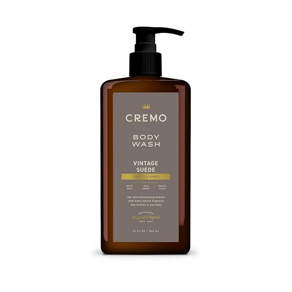 Cremo Rich-Lathering Vintage Suede Body Wash for Men, 32 Fl Oz