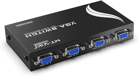 MT-VIKI 4 Port VGA Switch Video Selector Switcher Box (4 Input 1 Output)