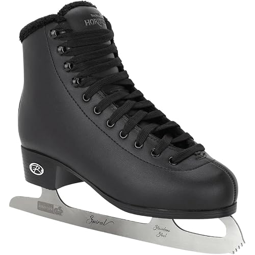 Riedell Unisex Horizon Recreational Ice Skates - Supportive Uppers with Plush Padded Lining, Smooth Stainless Steel Blades, and PVC Soles