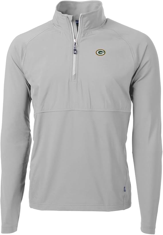 Cutter & Buck Men's NFL Adapt Eco Knit Hybrid Recycled Quarter-Zip Raglan Jacket