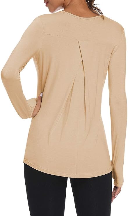 Mippo Womens Long Sleeve Workout Athletic Shirts Long Tunic Tops | Thumb Holes, Lightweight, Soft and Breathe, Yoga Shirts, Gym and Casual Wear, Easy to Care