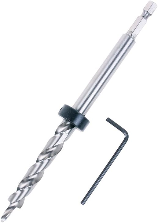 Pocket Hole Drill Bit for Pocket Hole jig Woodworking Step Drill Bits Guide | Quick change 1/4'' hex shank, step drill bit with depth stop collar,fits pocket hole jig system,Woodworking Tools Accessories