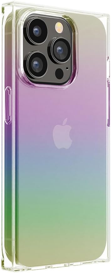 iPhone 15 Pro Soft Case Square Design Aurora