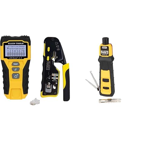 Klein Tools Cable Tester Kit with Impact Punchdown Tool, Crimper/Stripper/Cutter