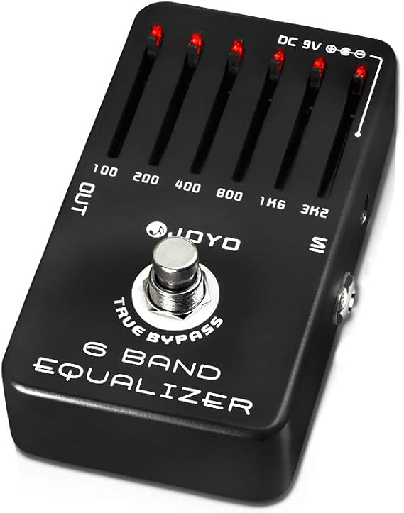 JOYO 6-Band EQ Guitar Pedal, ±18dB Graphic Equalizer for Precise Tone Shaping, Guitar-Optimized 100Hz-3.2kHz with Illuminated Sliders, True Bypass (JF-11)