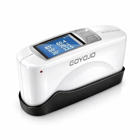 GOYOJO Three Angles Gloss Meter 20o 60o 85o Precision Glossmeters with Calibration Board, for Measure Stone, Paint, Ink, Marble, Floors, USB Interface Storage High End QC Software 5000 Data 0-200Gu