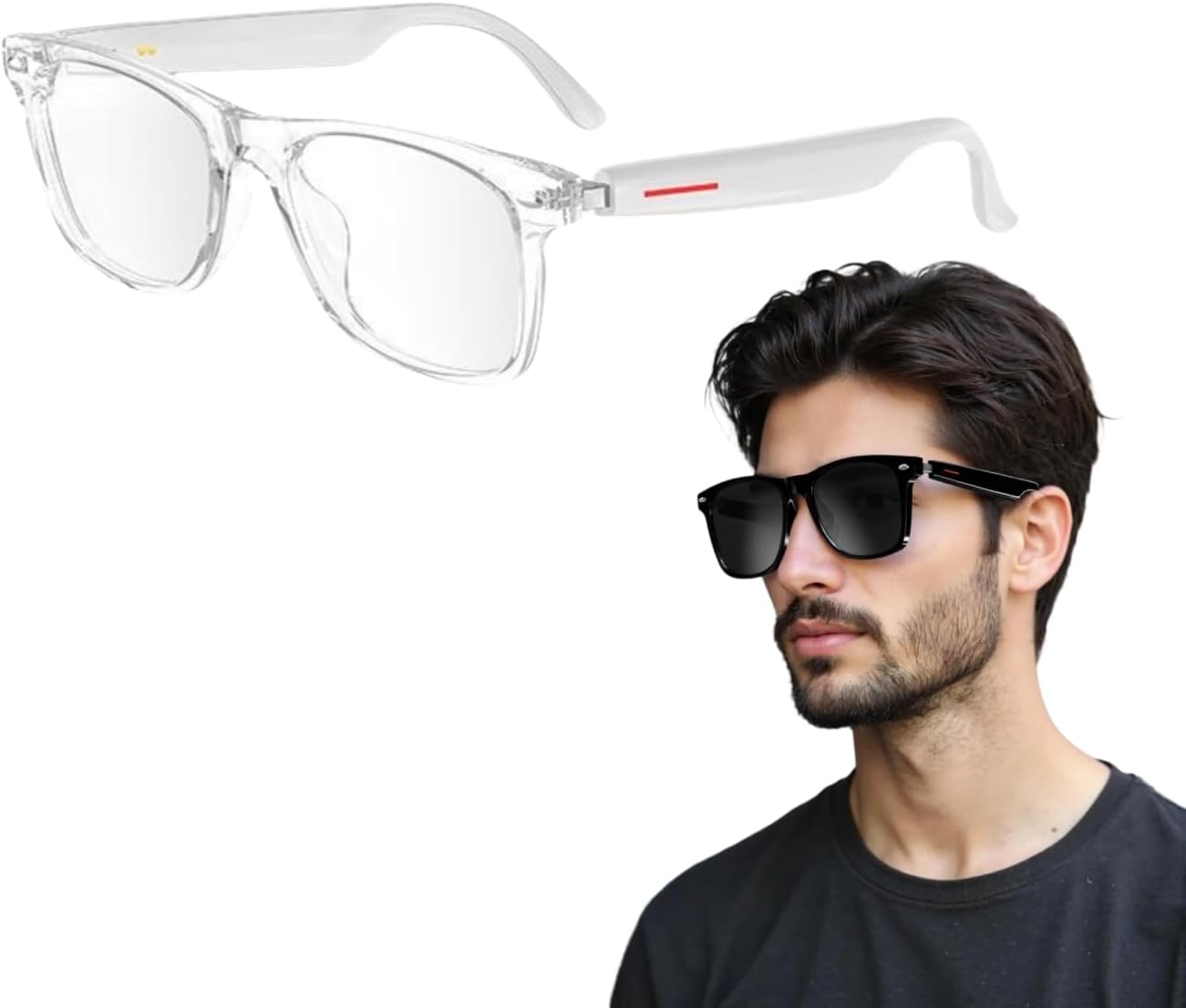 2025 AI Translator Glasses - Real-Time 100 Language Translation Hands-Free, Bluetooth 5.0 Smart Eyewear with Anti-Blue Light Lenses, Wireless Audio B2