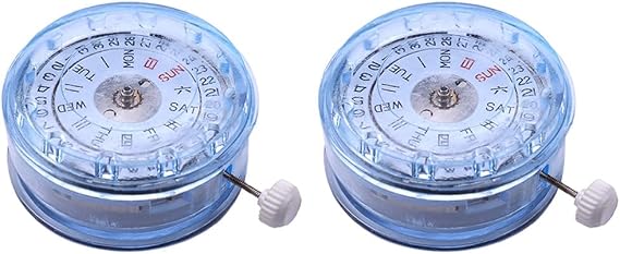 2 X Mechanical Automatic Watch Movement Calendar Display Watch Parts for Miyota 8205 Watches Movement, Silver & White
