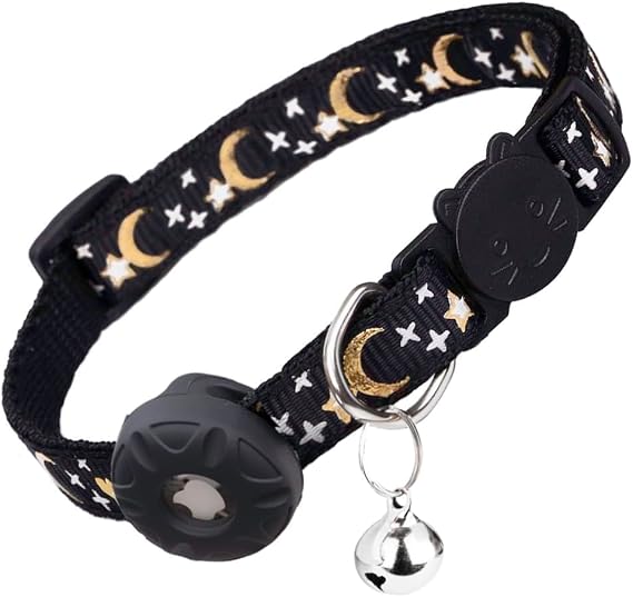 Breakaway Cat Collar with Airtag Holder,Kitten Collar with Bell