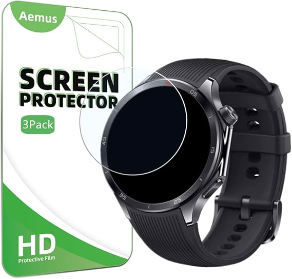 Screen Protector Compatible for OnePlus Watch 4 / Watch 3 (3 Pack) Smartwatch Clear Tempered Glass protective film