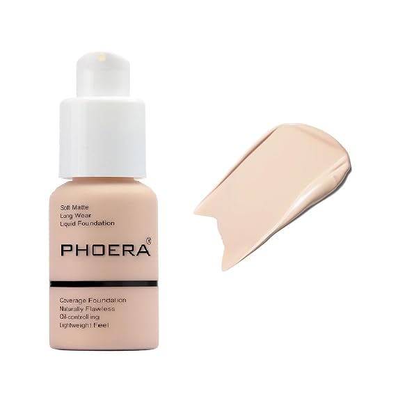 PHOERA Foundation, Matte Oil Control Concealer Cream, 101 Porcelain, 30ml