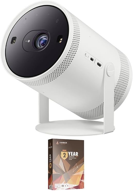 Samsung SP-LFF3CLAXXZA 30-100 Inch The Freestyle Gen2 Smart Projector with 2 Year Amber Protection Plan (2023)