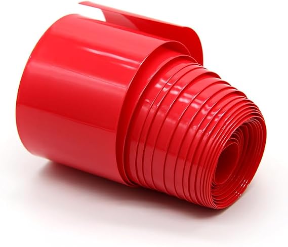 5M 18650 PVC Heat Shrink Tube Red Width 29.5mm~280mm Film Wrap Cable Sleeve, Red Heat Shrink Tubing(40mm)
