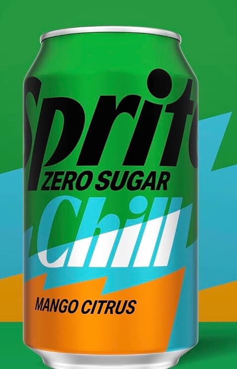 Zero Sugar Chill Mango Citrus sprite chill Soda Pop Cans, 12 fl oz, 12 Pack