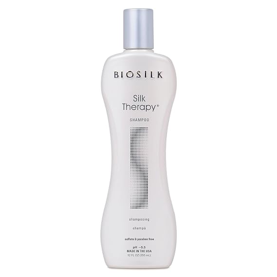 BioSilk Silk Therapy Shampoo, Gentle Hair Cleanser Delivers Healthy & Shiny Hair, Great For All Hair Types, Sulfate, Paraben, Cruelty-Free, 12 Oz