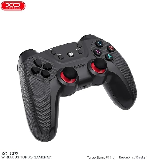 XO GP3 Turbo Özellikli Kablosuz Gamepad | PC, PS3 ve Android Uyumlu Kablosuz Oyun Kolu, Seri Atış (Turbo) Modlu Ergonomik Bluetooth ve Kablosuz Denetleyici