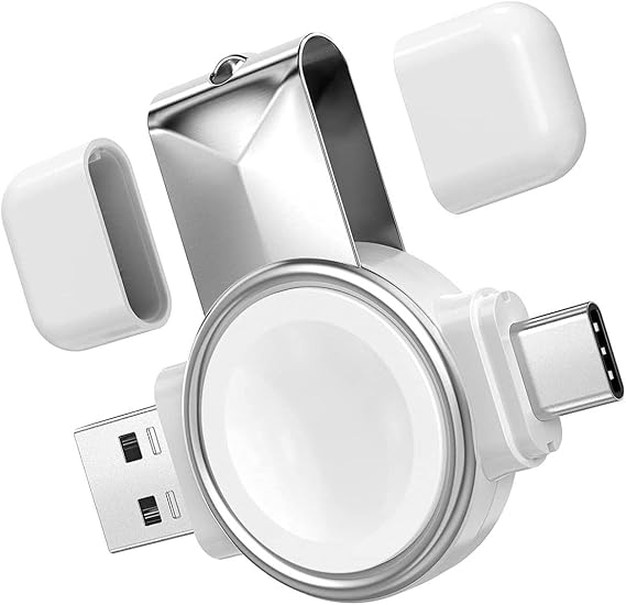Microcase Apple Watch Saatler için 2in1 Type-C ve USB Arayüzlü Manyetik Şarj Aygıtı - AL2730 Beyaz