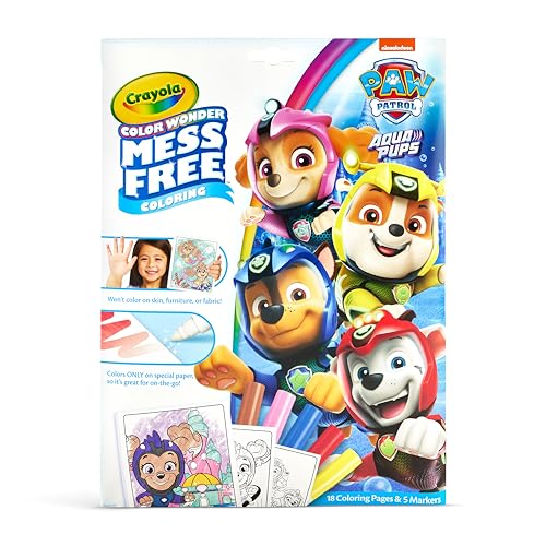 Crayola PAW Patrol Aqua Pups Color Wonder Coloring Set, Mess Free Coloring Pages for Toddlers, Travel Activity, PAW Patrol Toys & Gifts