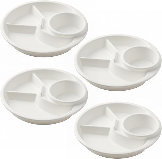 Plastic Portion Control Plates for Adults & Kids, Set of 4