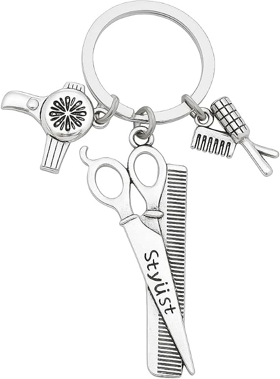 Hair Stylist Keychain, Hairdresser Keychains Bag Charms for Women