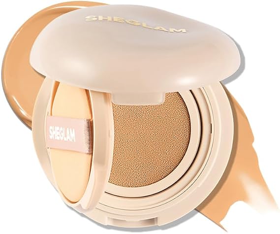 SHEGLAM Lock & Go Long-Lasting Cushion Foundation Soft Matte Weightless Waterproof for Flawless Base Makeup-Sand