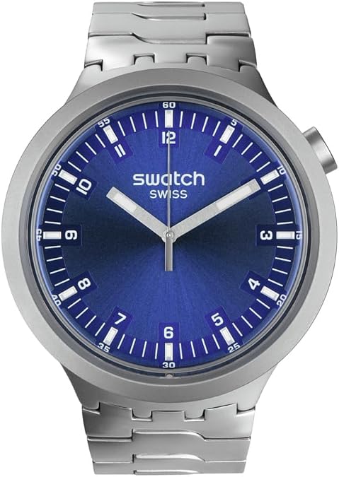 Swatch Big Bold Irony Unisex Watch Casual Polymer Blue Automatic Waterproof Big Bold Irony Indigo Hour