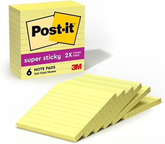 3M COMPANY POST-IT SUPER STICKY NOTES 4X4 6PK (Set of 3)