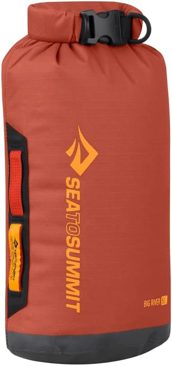 Sea to Summit - Big River Dry Bag XS 5L - Waterproof - Roll-Top - Resistant Fabric - Grab Handles, Lash Point & D-Ring - For Kayaking & Motorcycle Touring - 16.8 x 14.3 x 32.3cm - Picante Red - 135g