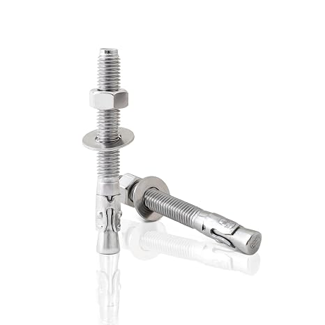 LIONMAX 6Pcs 1/2" x 3-3/4" Stainless Steel Concrete Anchors, Wedge Anchors | Stainless Steel Wedge Anchors for Concrete Cement Wall Base Bracket, 1/2" x 3-3/4", Rust and Corrosion Resistant