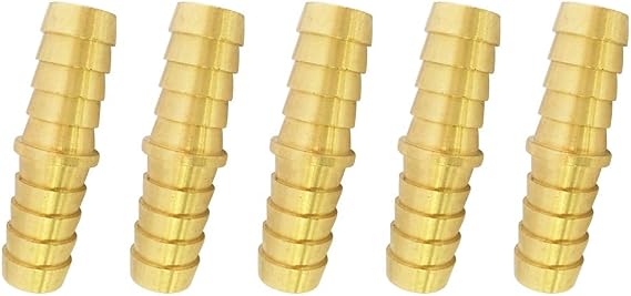 Barb Union Splicer 1/2" x 1/2" Barbed Mender Connector Hose Brass Fitting 5pcs...