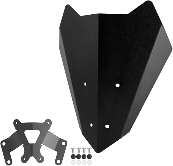 GLoyer Motorcycle Windshield Motorcycle Accessories Aluminum Windshield Windscreen Visor Wind Deflector Compatible with Yamaha MT-15 MT 15 2019 2020 MT15 Pare-brise Black