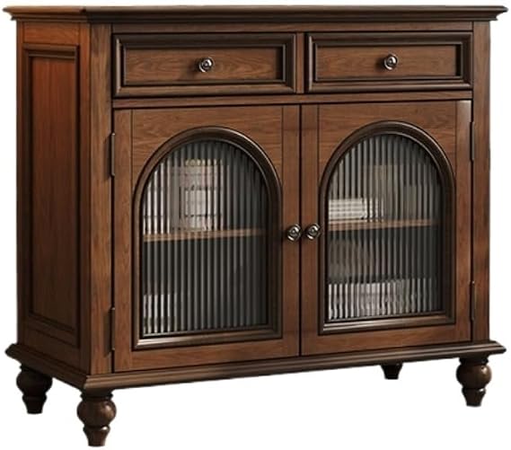 Sideboard Cupboard Solid Wood Retro Sideboard Kitchen Storage Cabinet Farmhouse Sideboard Coffee Bar Cabinet with Storage Function Kitchen Storage(S:100 * 45 * 87.7cm)