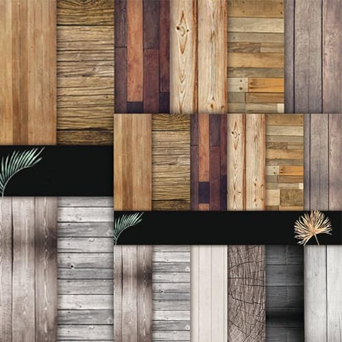 Scrapbook Paper Pads 12x12, 48 Sheets12 Designs Wood Textures Patterns Scrapbook Paper, Brown Floor Patterned Paper for Card Making, Scrapbooking, Album Decoration, Box Wrapping