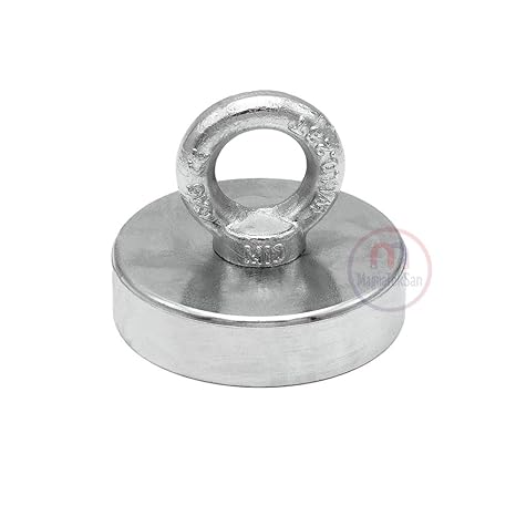 Magneteksan Ø80 mm Endüstriyel Pot Mıknatıs – 120 KG Çekim Gücü, Neodyum Kancalı Halkalı, Makine ve Robotik Otomasyon Sabitleme, Metal Toplama ve Kurtarma Mıknatıs