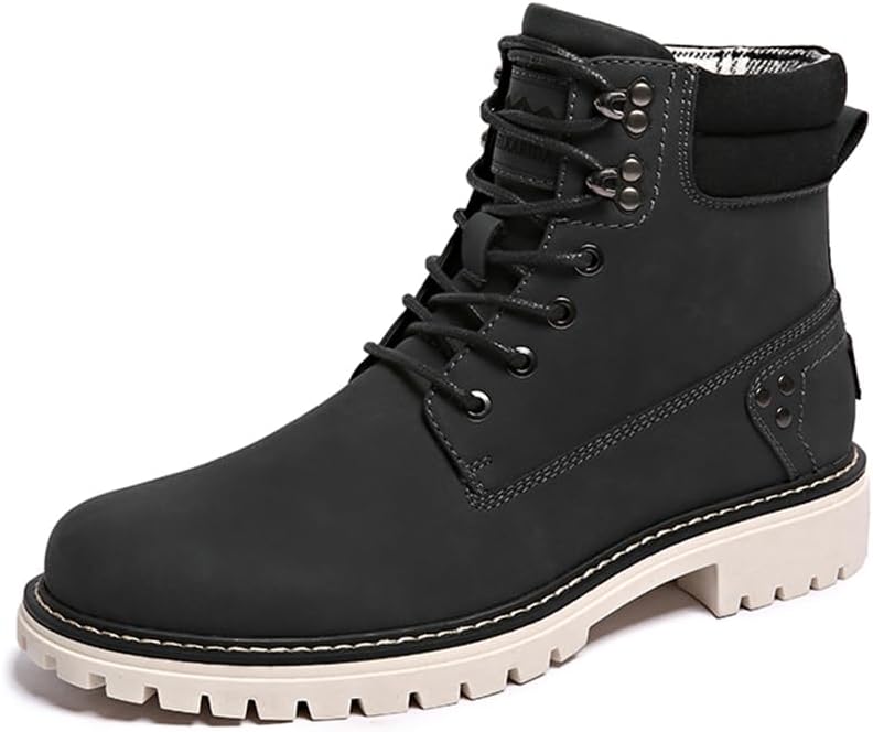 Mens Snow Hiking Boots Fur Lined Waterproof Anti-Slip Shoes