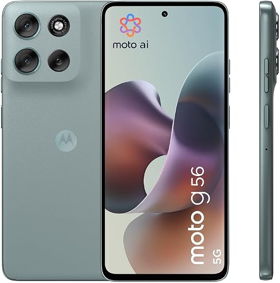 Motorola Moto g56 5G Smartphone (6.72 FHD+ Display 50MP Camera with Moto-AI 8/256GB 5100mAh Android 15) Pantone Gray Mist Includes Protective Cover - Amazon Specifically
