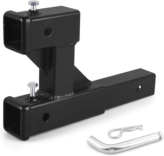Dual Hitch Extension fits for 2 inch Receiver Extender to 10 inch Length,GTW 400LBS/6000LBS