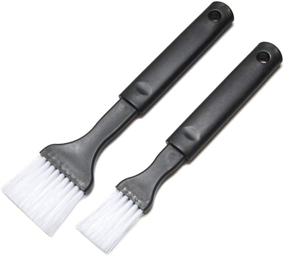 2 Pack - Nylon Bristle Black Pastry Brush Plastic Grip for Basting, Baking, Cooking Food Brush