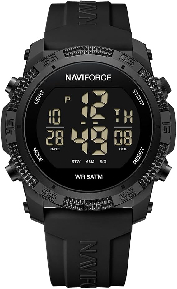 NAVIFORCE Mens Sports Watch Waterproof Digital Watch Stopwatch Alarm Countdown Rubber Band Wrist Watch for Women