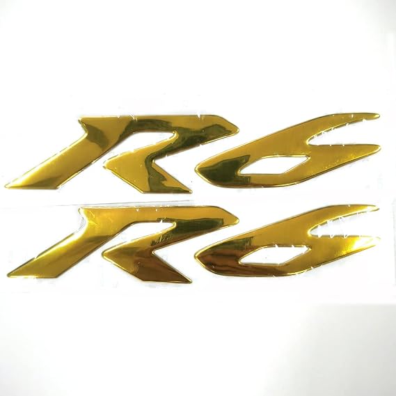 Gold 3D Logo Emblem Sticker Decal Polish Gloss Raise Up Compatible with Yamaha YZF R6