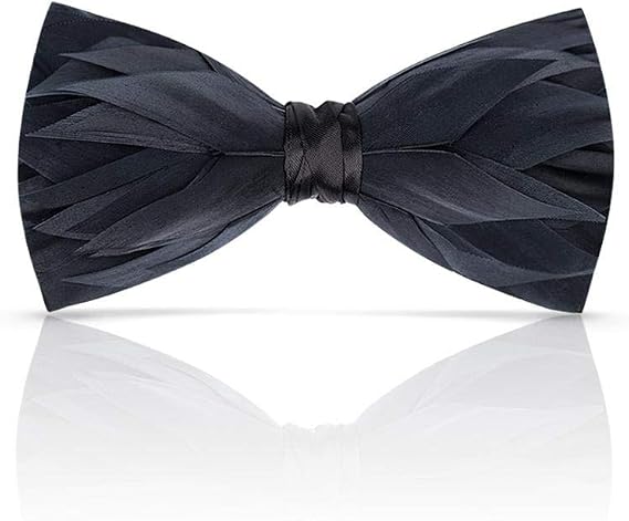 Feather Bow Ties for Men Original Luxury Elegant Wedding Bow Tie Pre-Tied Handmade Mens Bowties for Tuxedo