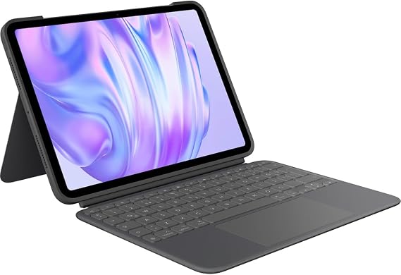 Logitech Combo Touch 11 inç iPad Pro M4 ile Uyumlu Türkçe Klavyeli Tablet Kılıfı - Gri